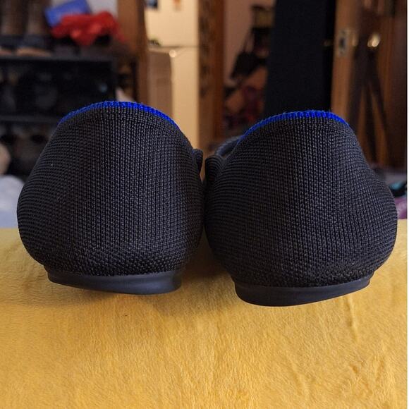 Rothy's Round Toe Flats Women's 9.5 Black Sustainable Recycled Preppy Comfy - Picture 5 of 9